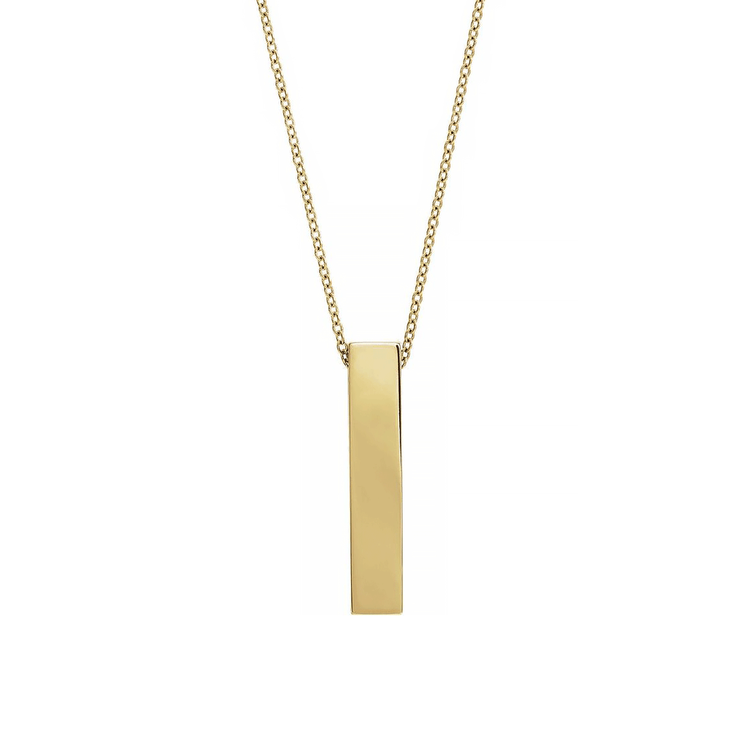 Hamilton Collection 14k Yellow Gold Personalize Bar Drop Pendant with Chain