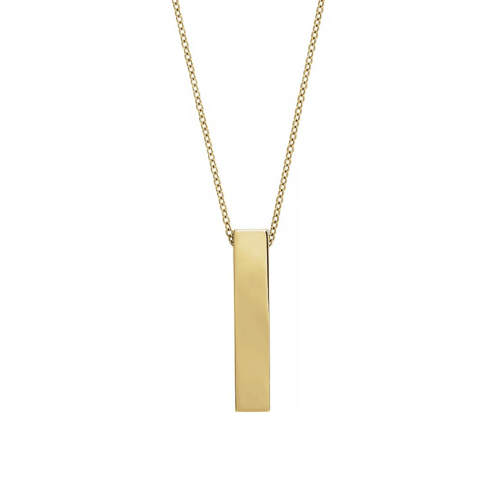 Hamilton Collection 14k Yellow Gold Personalize Bar Drop Pendant with Chain
