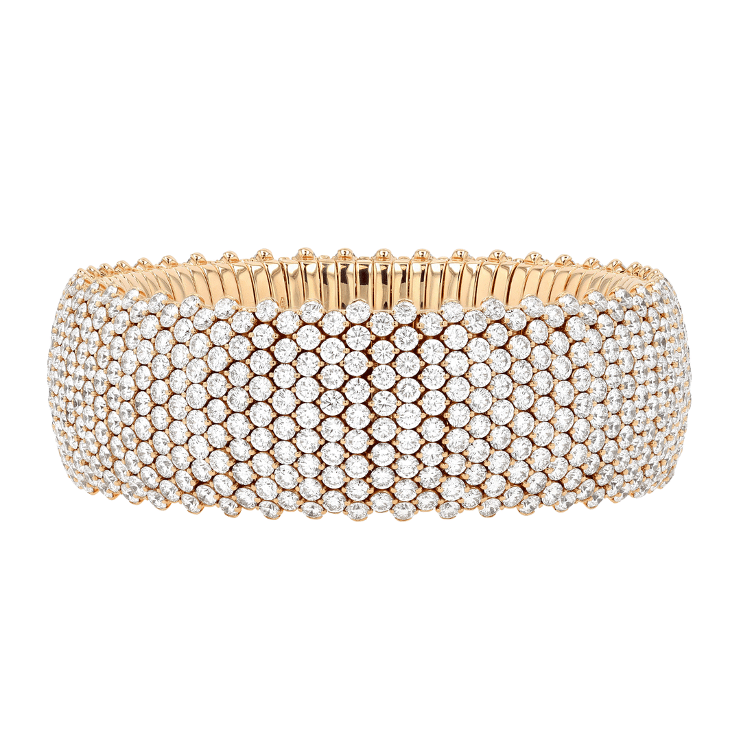 18k Gold and Diamond 36.86 Total Weight Flex Bracelet