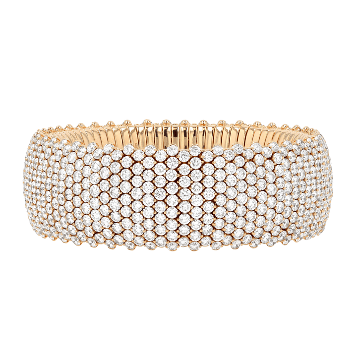18k Gold and Diamond 36.86 Total Weight Flex Bracelet