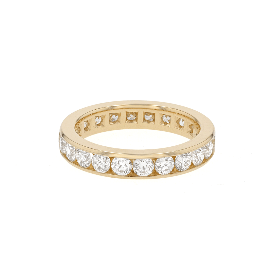 18k Yellow Gold and 2.07 Total Weight Diamond Channel Eternity Band