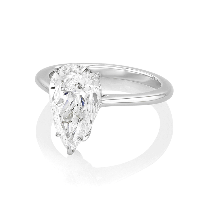 Hamilton Solitaire Platinum and 3.02 Total Weight Pear Diamond Engagement Ring