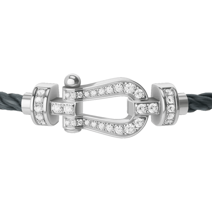 FRED Force 10 Storm Grey Cord with 18k White Diamond MD Buckle, Exclusively at Hamilton Jewelers