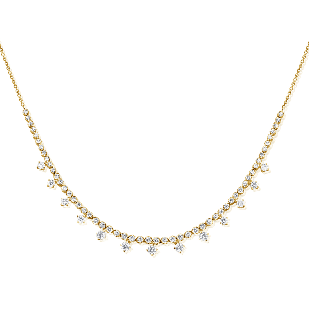 14k Yellow Gold and Diamond 2.13 Total Weight Necklace