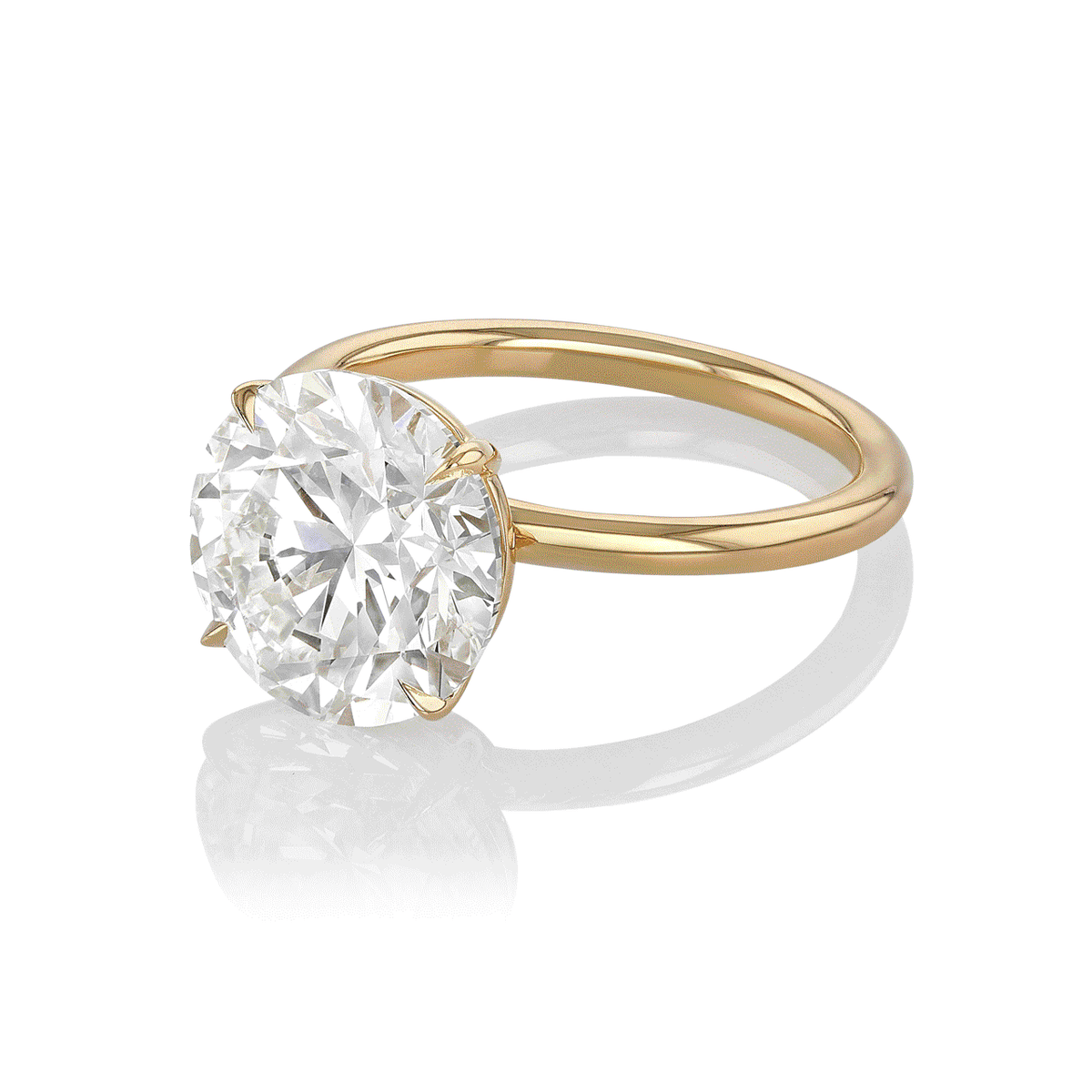 Hamilton Solitaire Origin 18k Yellow Gold and 4.70 Total Weight Diamond Engagement Ring
