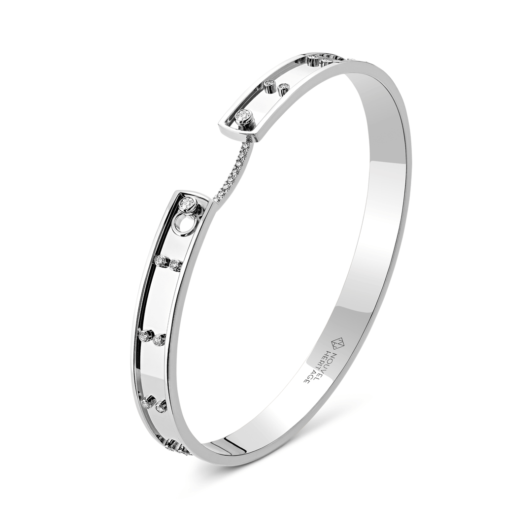 Nouvel Heritage Picnic In Paris Mood 18k White Gold Bangle Small