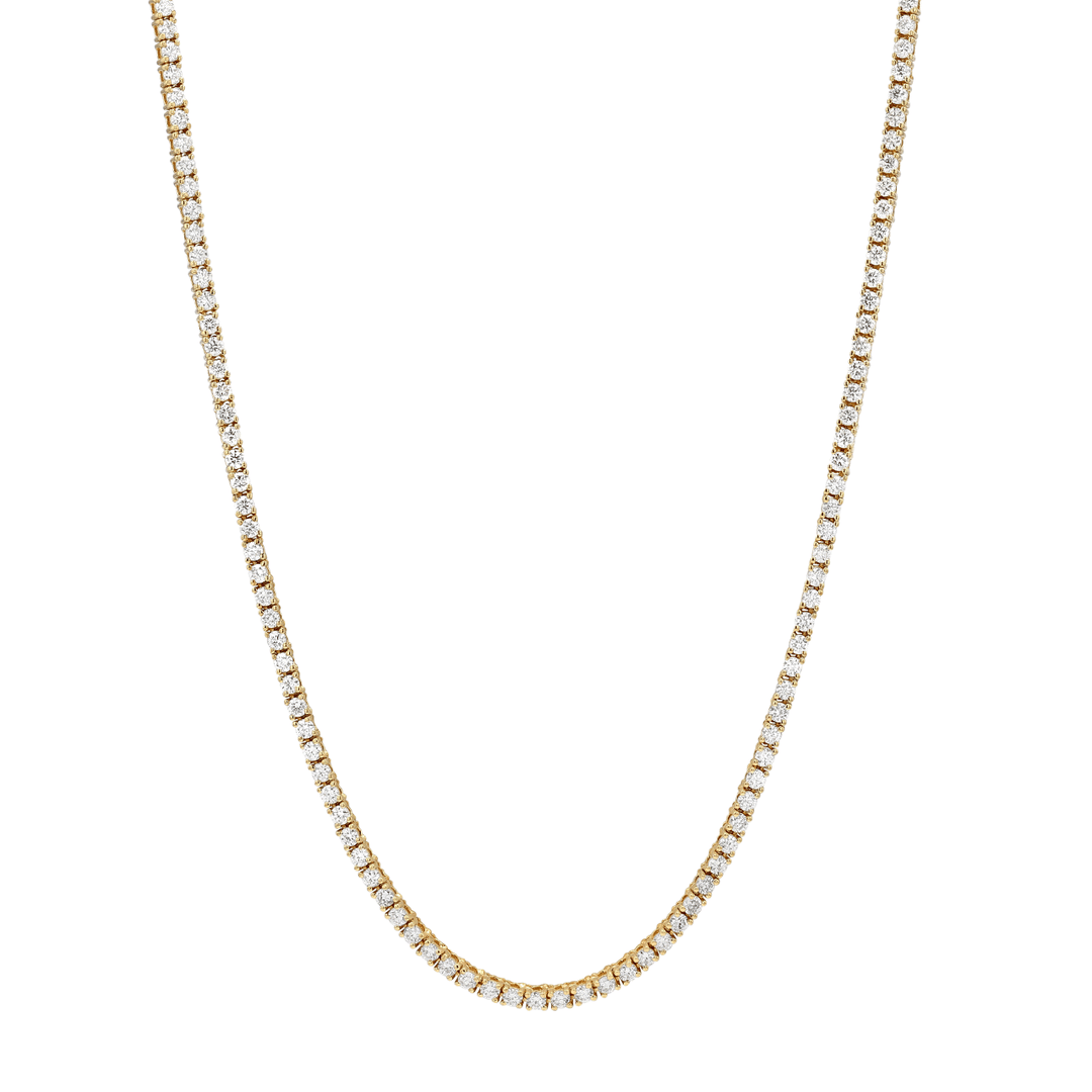 18k Yellow Gold and Diamond 7.26 Total Weight Line Necklace