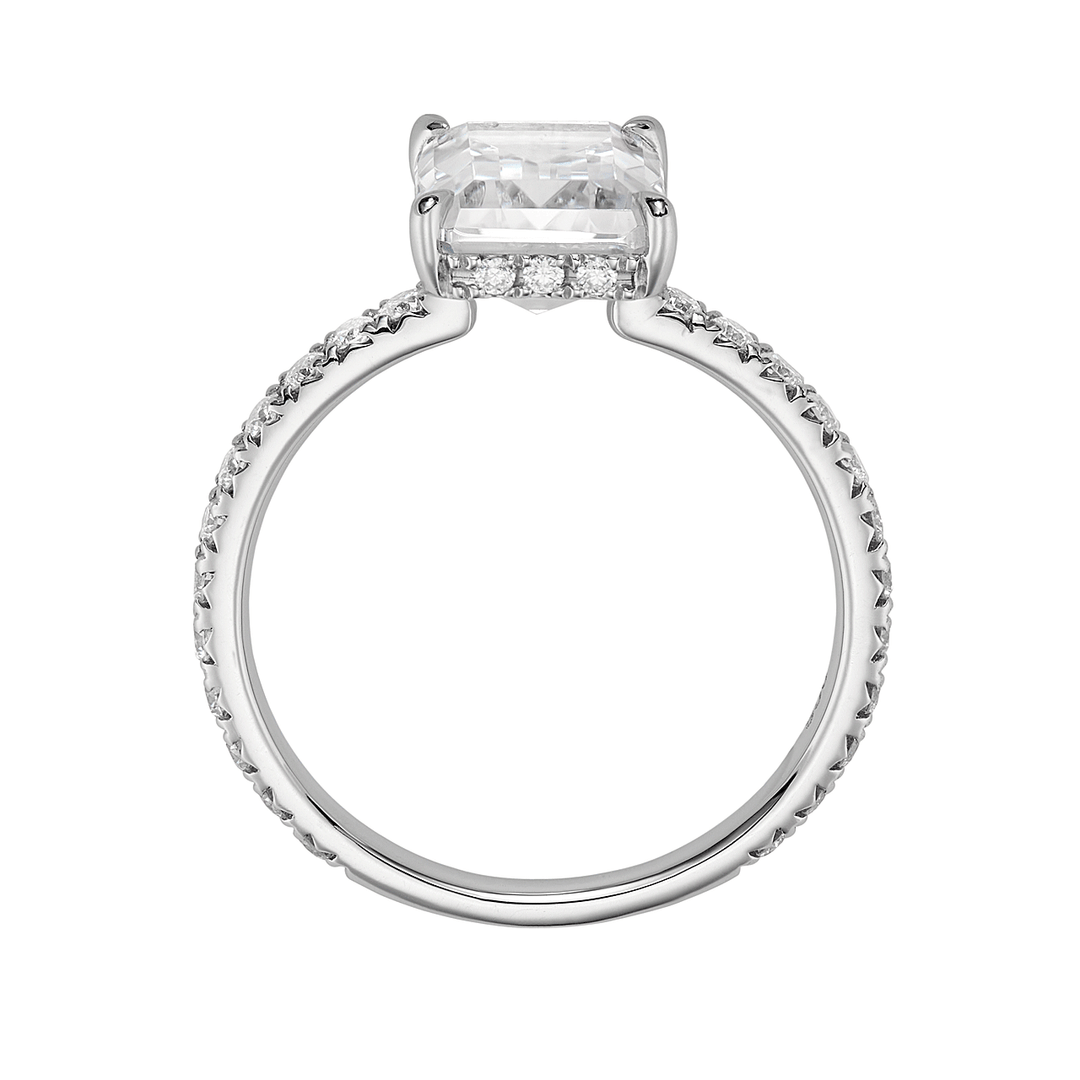 Platinum Micro-Pave Diamond Engagement Ring Mounting