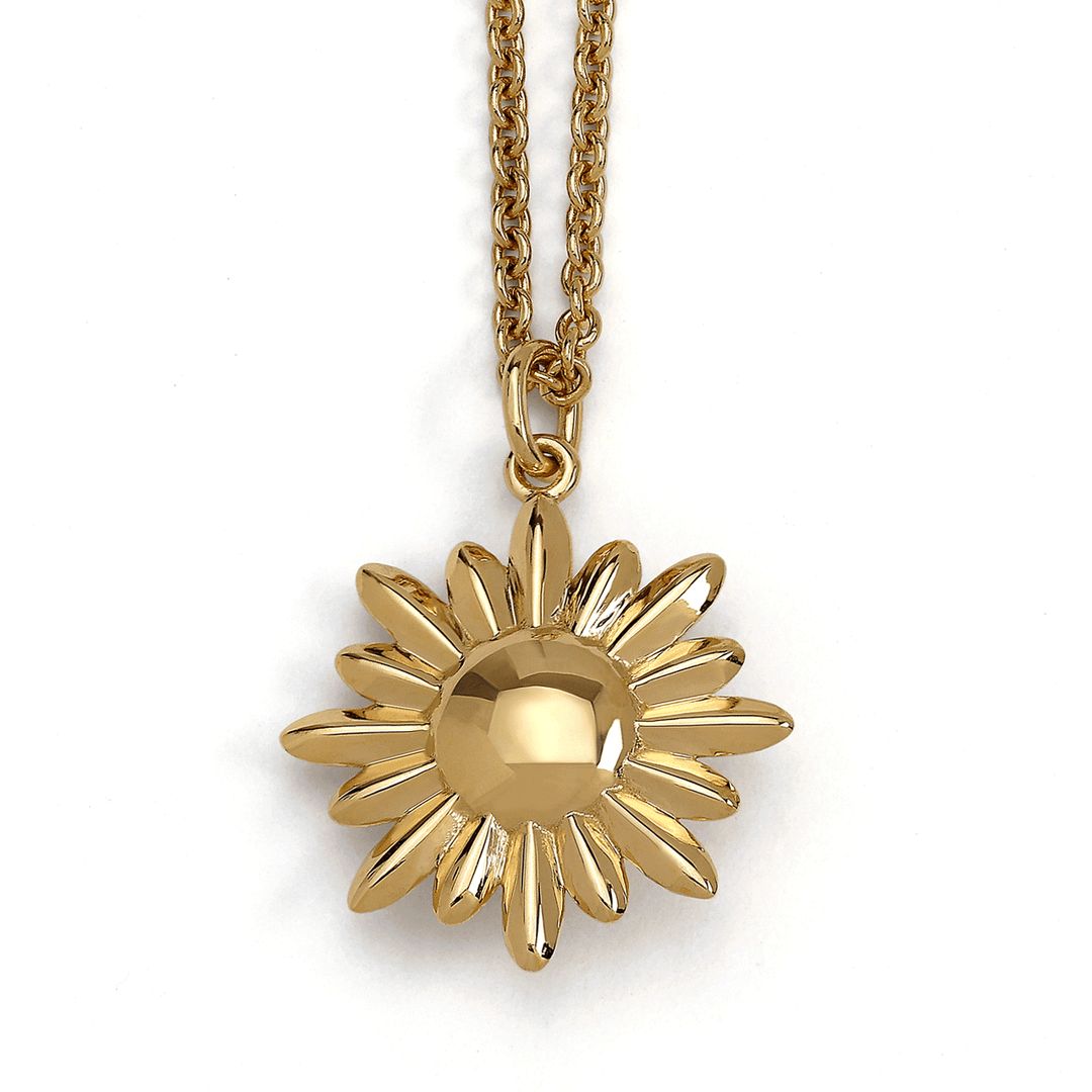 Charms of Hope 18k Gold 20mm Sunflower Medium Pendant