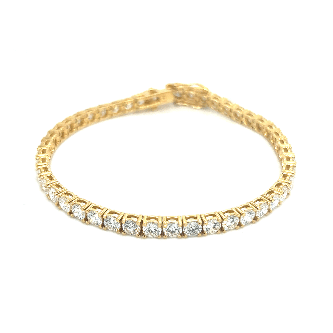 18k Yellow Gold and 9.03 Total Weight Diamond Line Bracelet