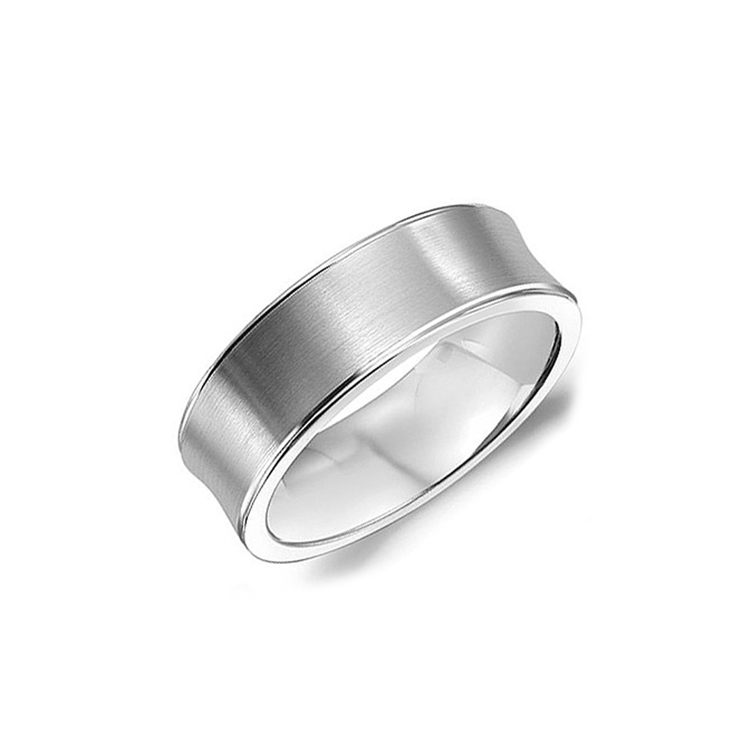 Hamilton Collection Platinum 7mm Concave Wedding Band