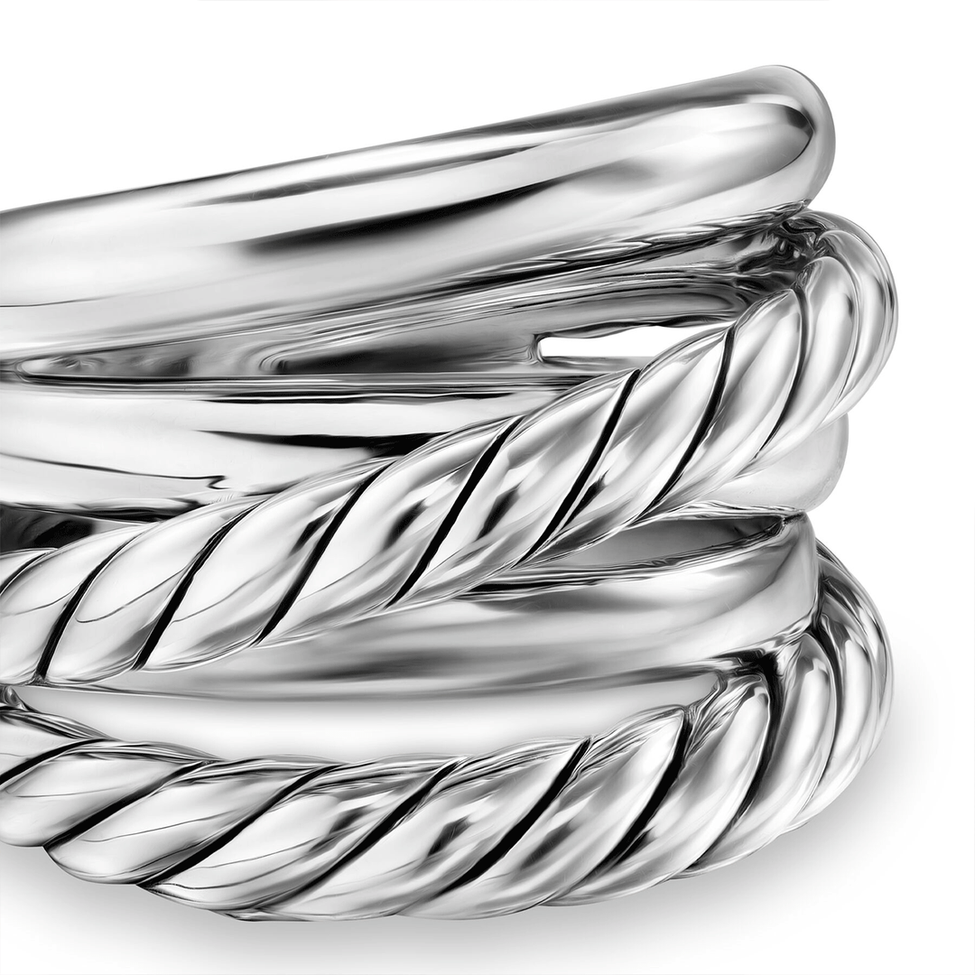 David Yurman Crossover Five Row Ring Sterling Silver, 17.5mm