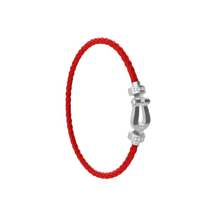 FRED Red Cord Bracelet with 18k Half Diamond MD Buckle, Exclusively at Hamilton Jewelers