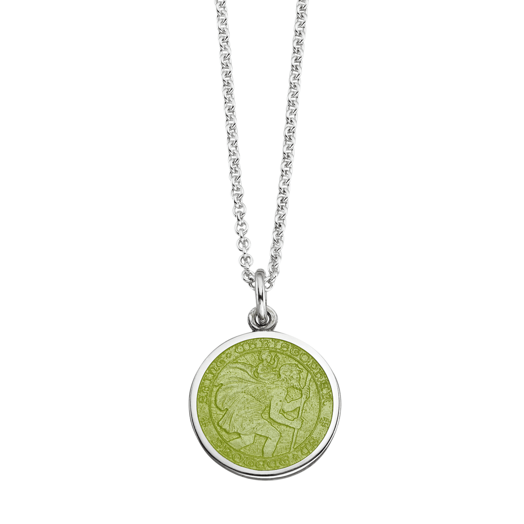 St. Christopher Kiwi Enamel Medal With Chain