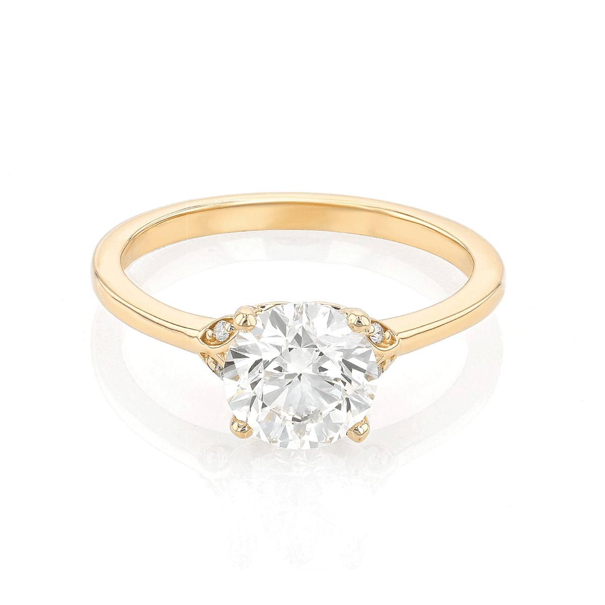 14k Yellow Gold and 1.50 Total Weight Diamond Engagement Ring