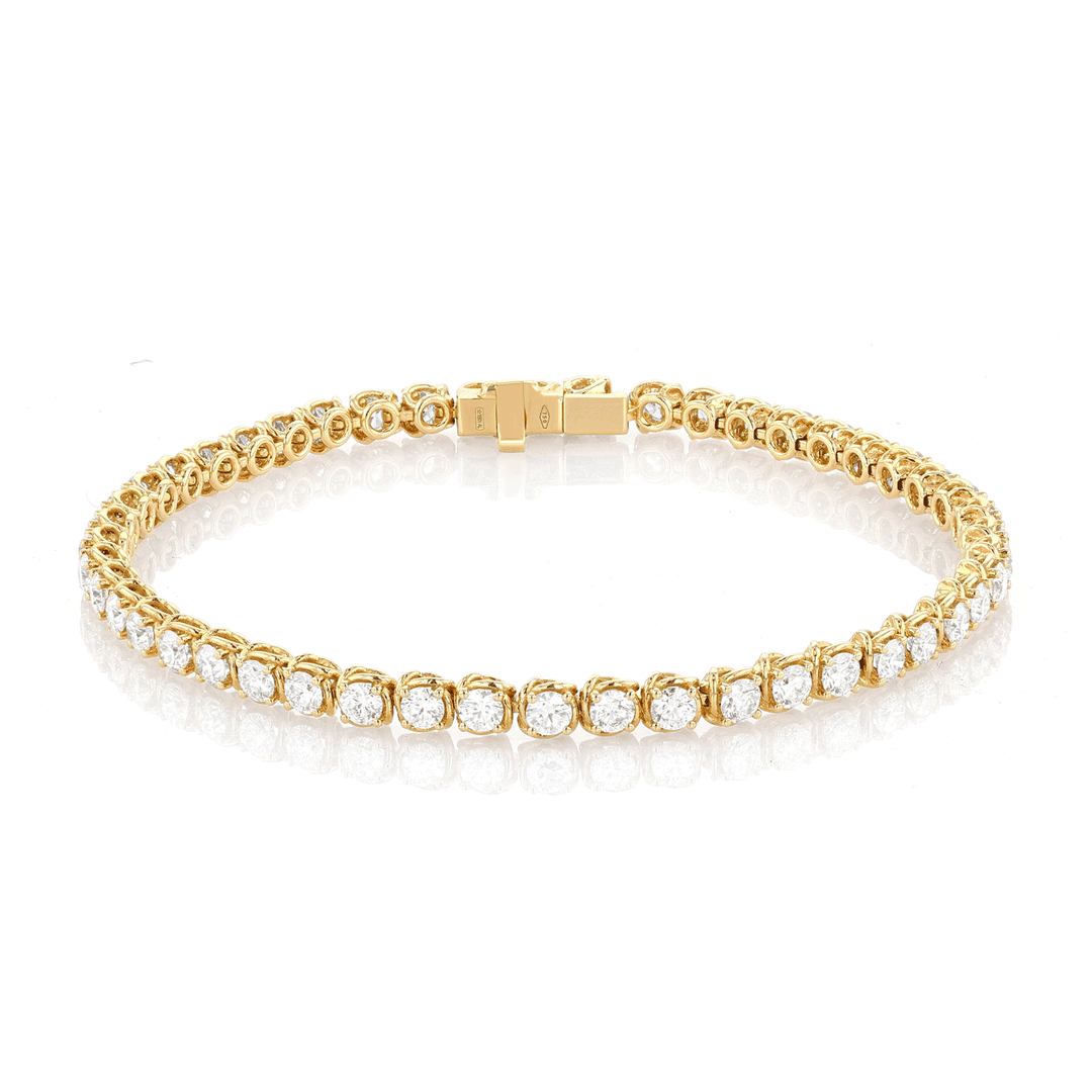 Hamilton Duet 18k Yellow Gold and 3.84 Total Weight Diamond Line Bracelet