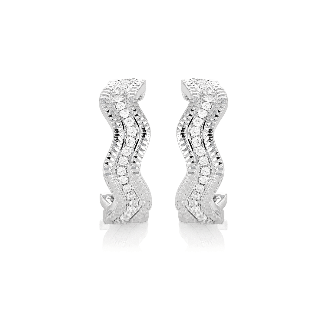 Regency 18k White Gold and .37 Total Weight Diamond Earrings