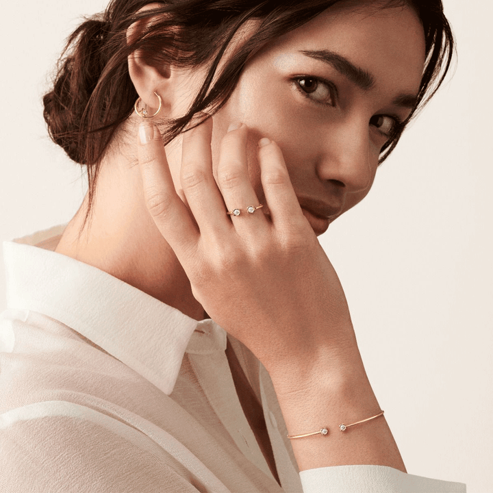 Dinh Van Le Cube 18k Yellow Gold and Diamond Small Bracelet