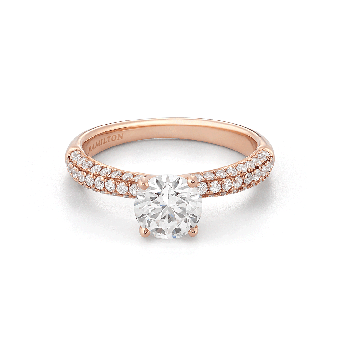 Grace 18k Rose Gold and 1.03CT Diamond Engagement Ring