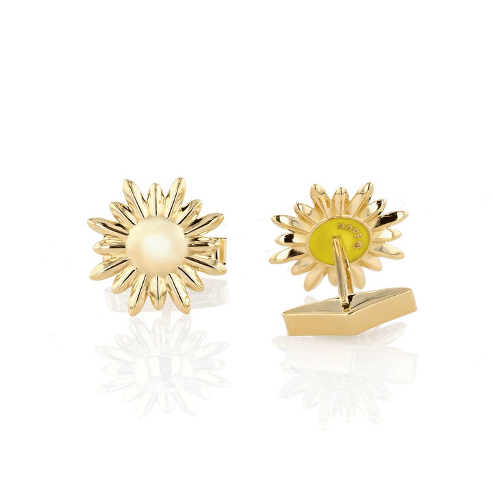Charms of Hope 18k Gold Sunflower Cufflinks