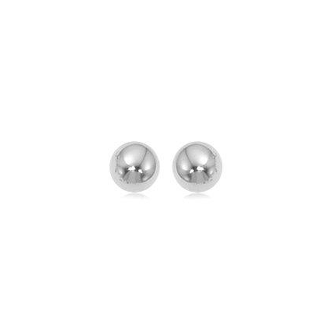 Classic 14k White Gold 6mm Ball Stud Earrings