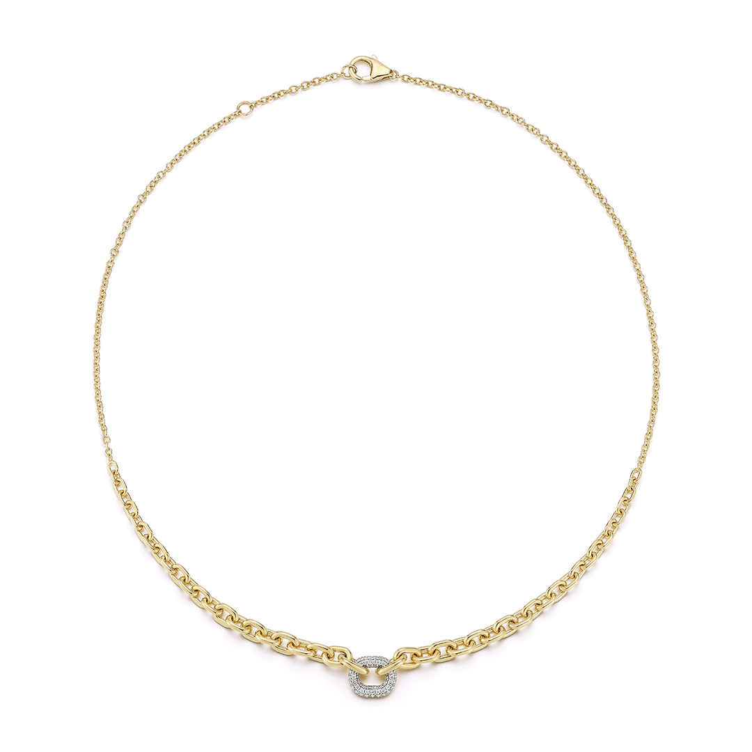 Walters Faith Morrell 18k Yellow Gold and Diamond Graduated Link Necklace