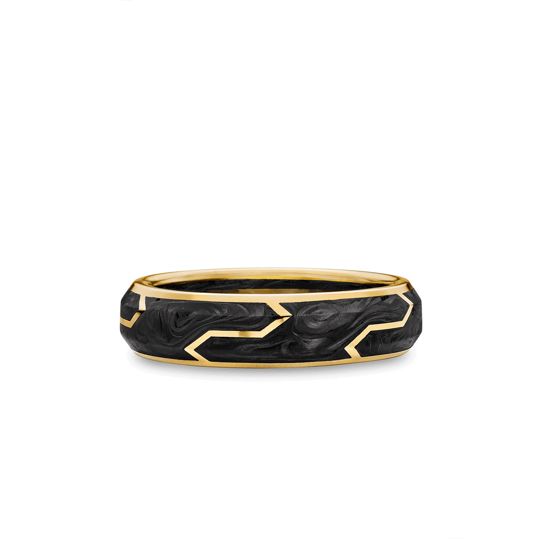 David Yurman Forged Carbon Band Ring 18K Yellow Gold, 6mm