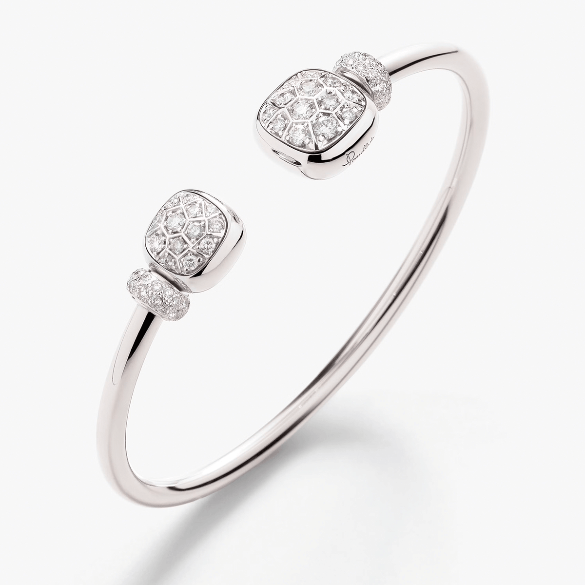 Pomellato Nudo Classic 18k White Gold and Diamond Cuff Bracelet