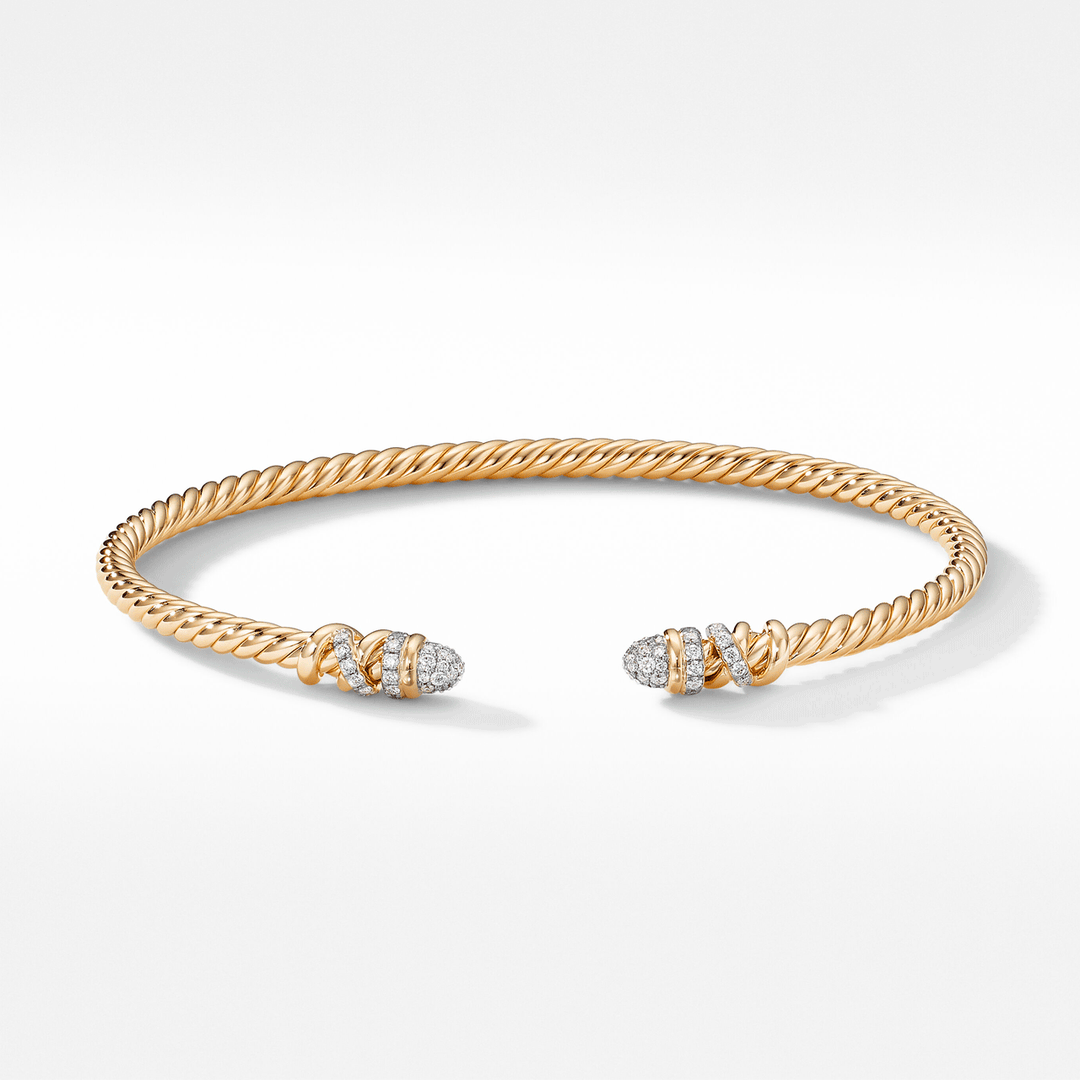 David Yurman Petite Helena Bracelet in 18k Yellow Gold with Pavé Diamonds