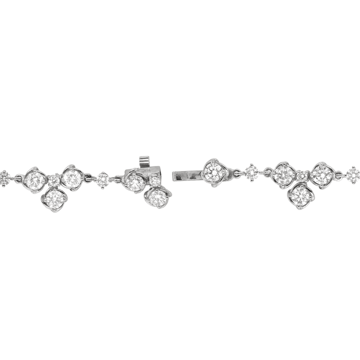 Duet 18k White Gold and 13.06 Total Weight Natural Diamond 18 Inch Necklace