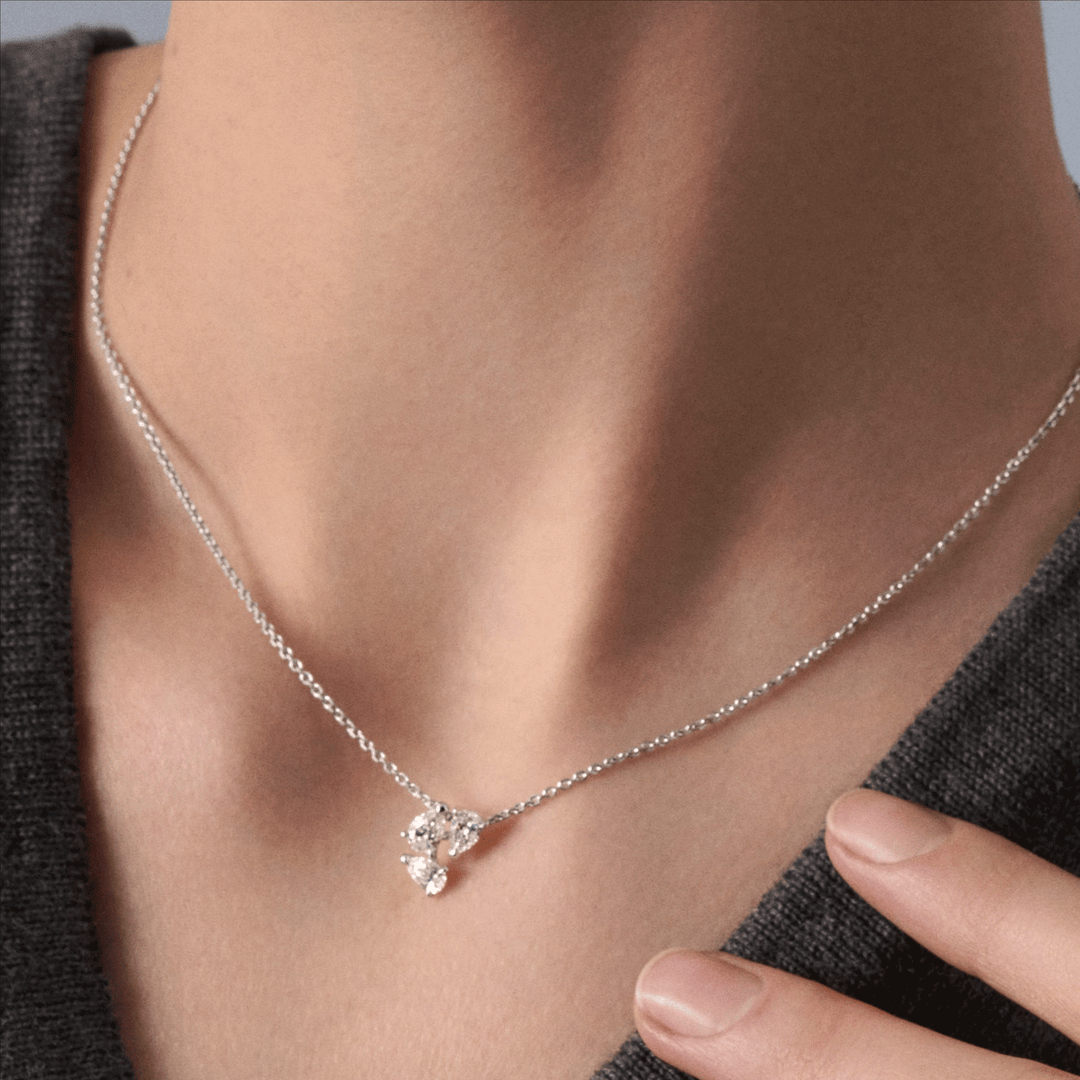 Repossi Serti sur Vide 18k White Gold and Pear Shape Diamonds Pendant