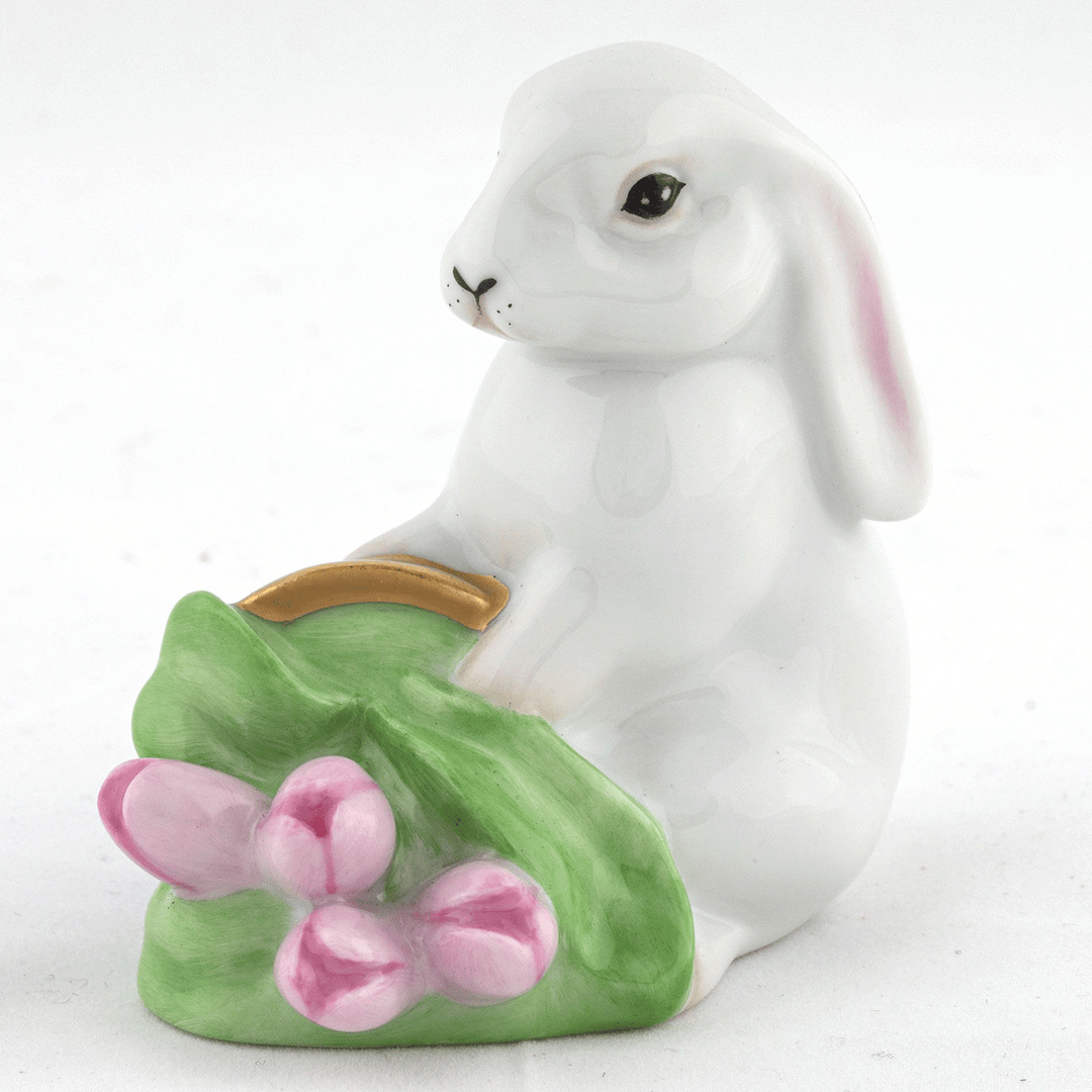 Herend Flower Pot Bunny Sapphire
