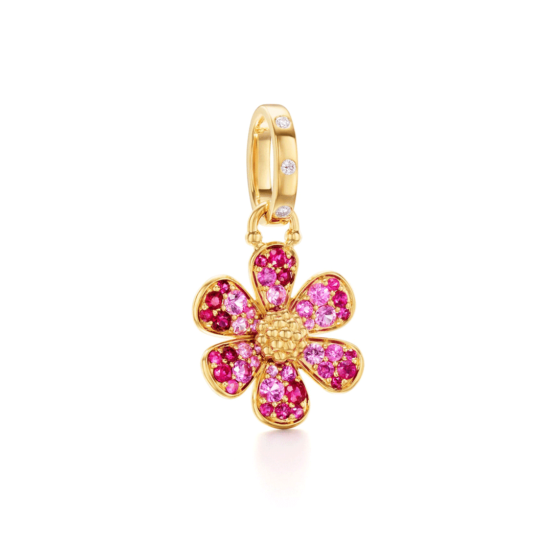 Temple St. Clair 18k Yellow Gold Flower Power Ruby Pendant