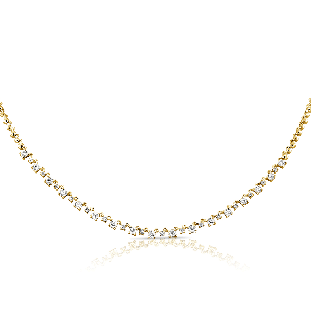 14k Yellow Gold and Diamond 1.76 Total Weight Necklace