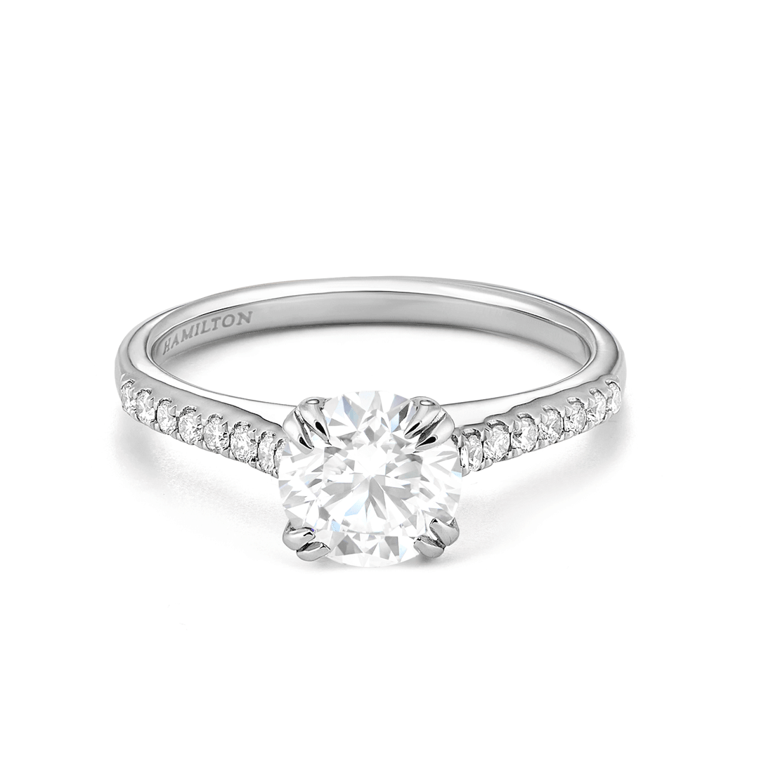 Hamilton Cherish Collection 18k White Gold and 0.75 Total Weight Diamond Micro Prong Engagement Ring