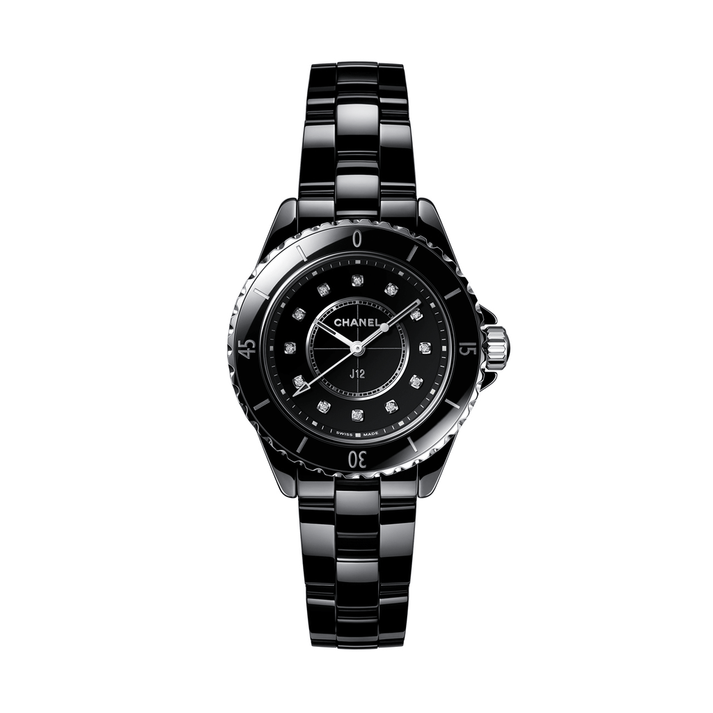 CHANEL Premiere Velours 18k Yellow Gold Black Ceramic19mm Quartz Watch H6125