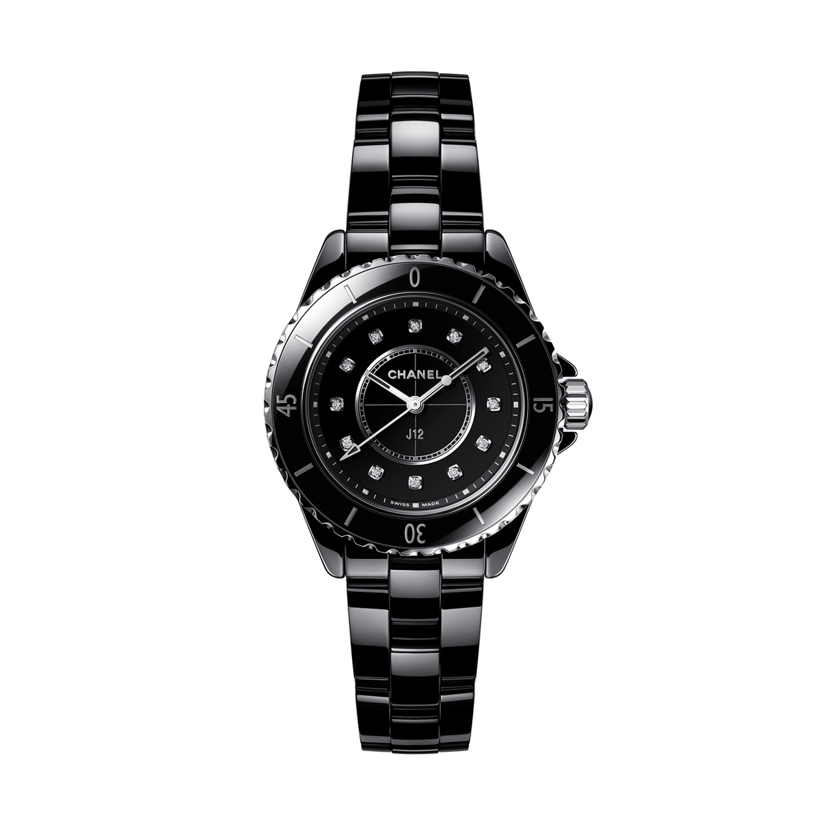 CHANEL Premiere Velours 18k Yellow Gold Black Ceramic19mm Quartz Watch H6125