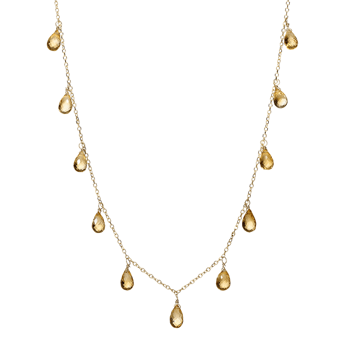 Calypso 14k Gold and Citrine 17 Inch Necklace