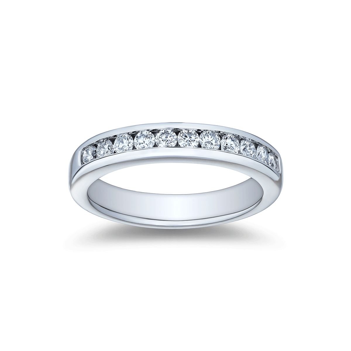Platinum and 0.50 Total Weight Diamond Channel Band