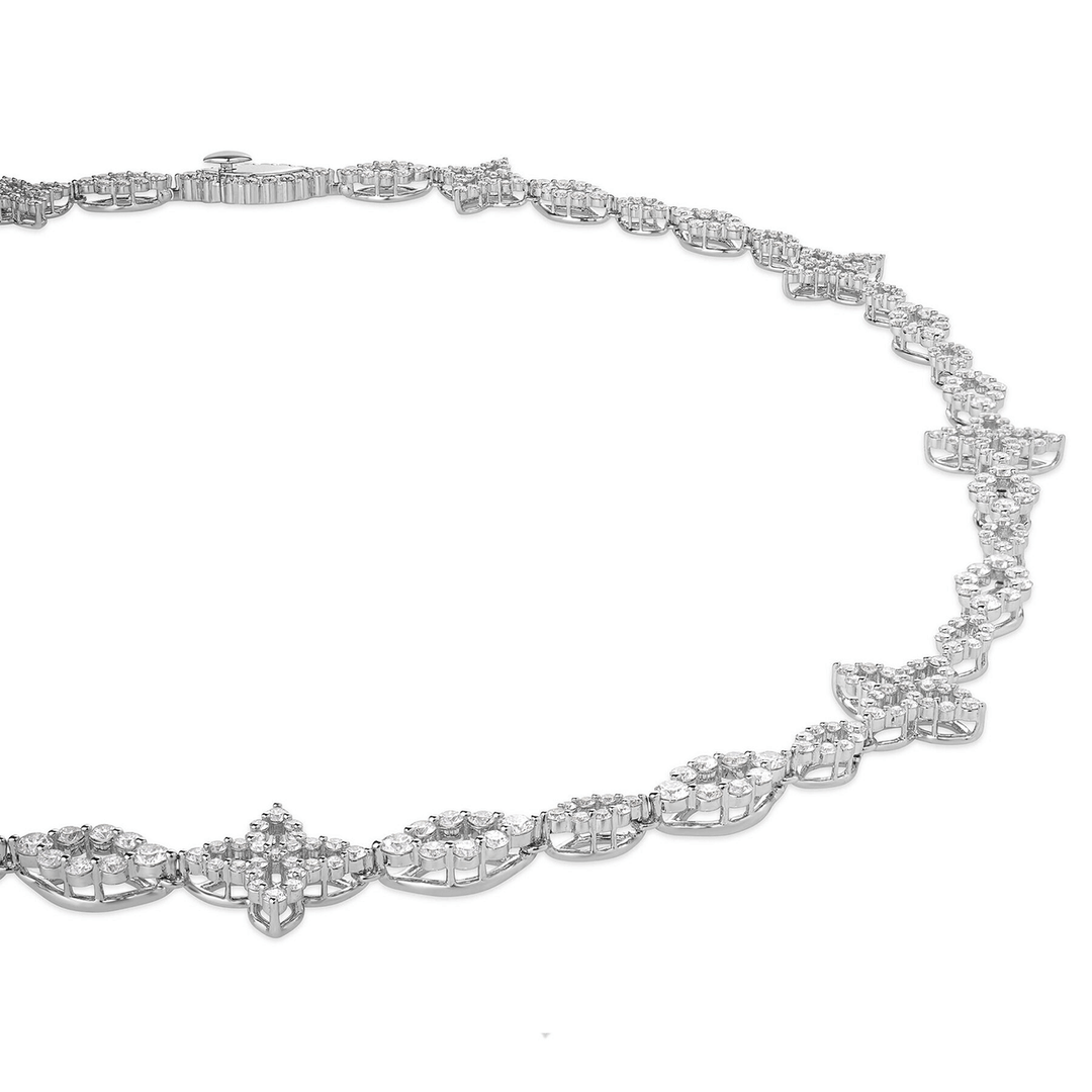 Roberto Coin Princess Flower 18k White Gold and Diamond Necklace