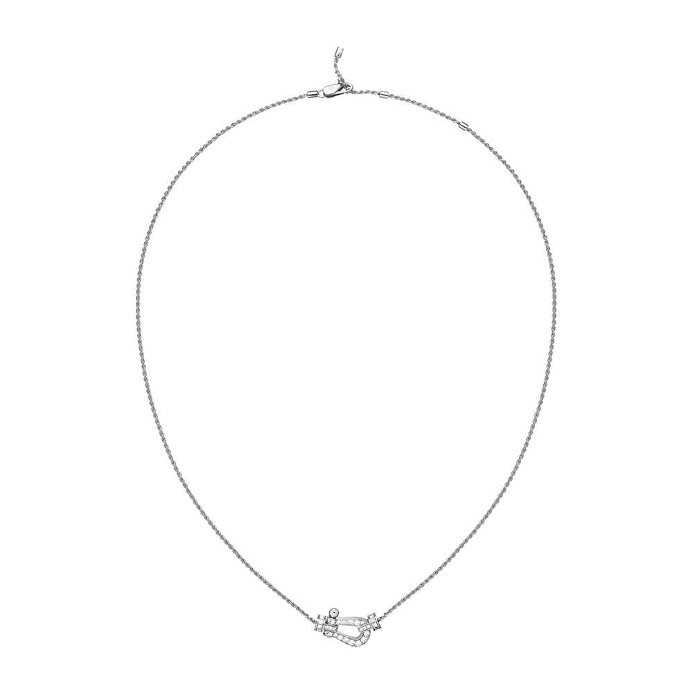FRED Force 10 18k White Gold and Diamond Medium Model Necklace