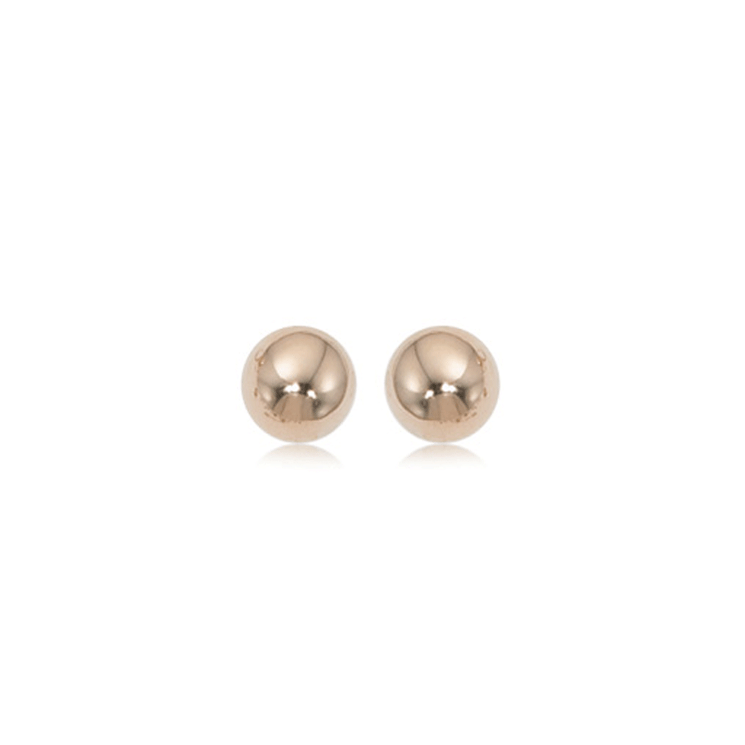 Classic 14k Rose Gold Ball Stud Earrings