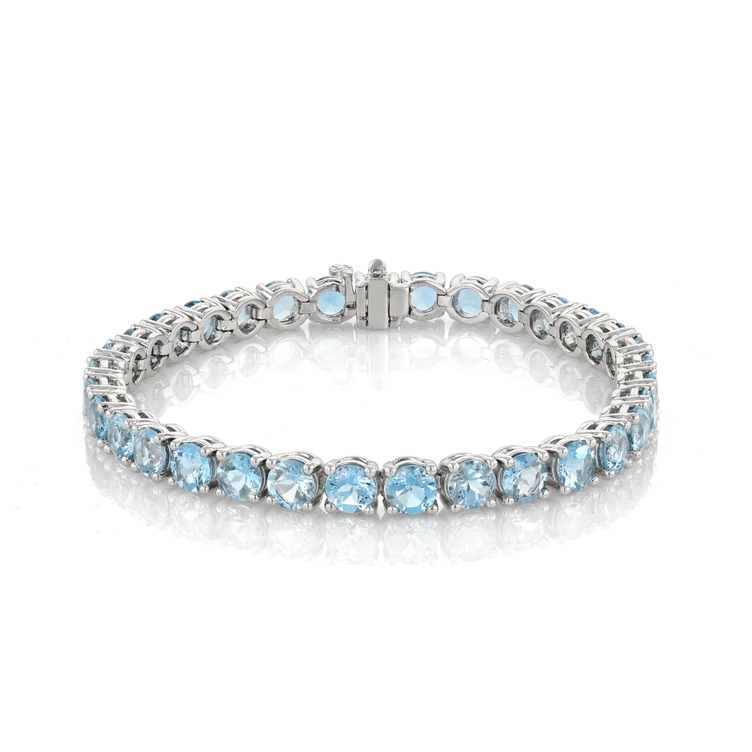 Platinum and Aquamarine 14.73 Total Weight Bracelet