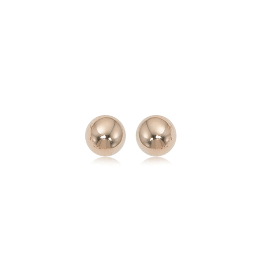 Classic 14k Rose Gold Ball Stud Earrings