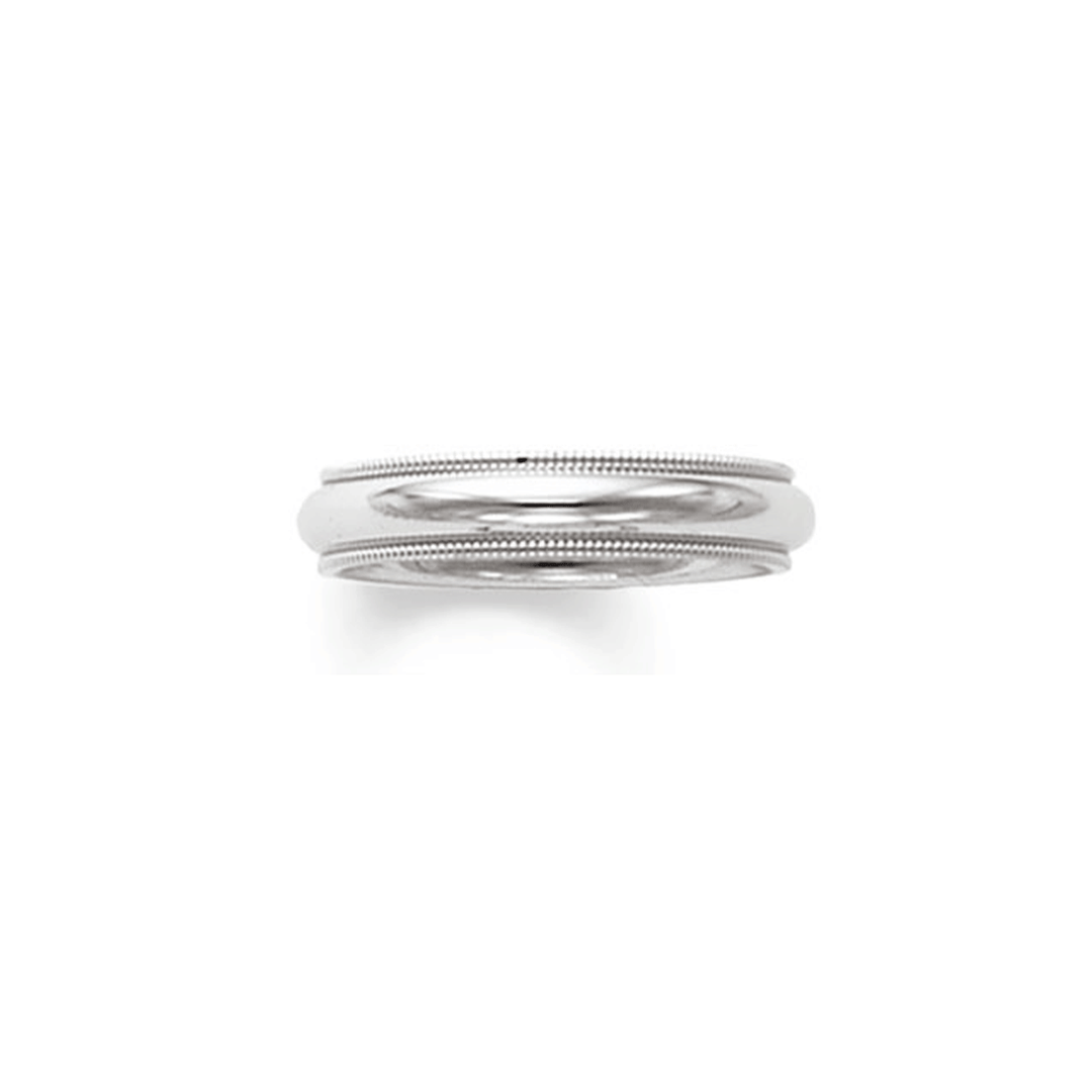 Platinum 4mm Milgrain Comfort Fit Wedding Band