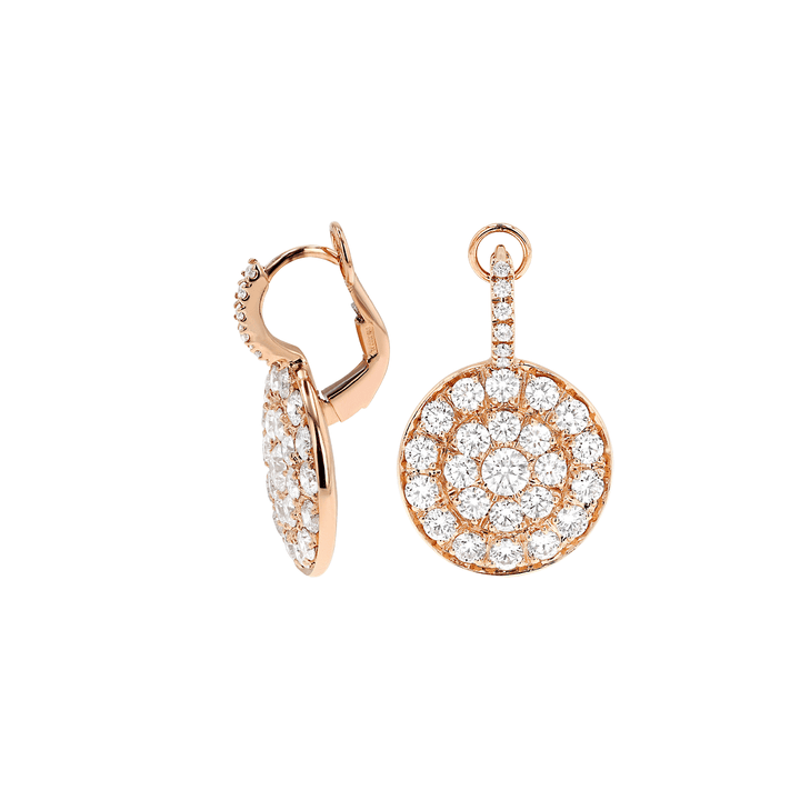 18k Rose Gold and Diamond 2.80 Total Weight Earrings