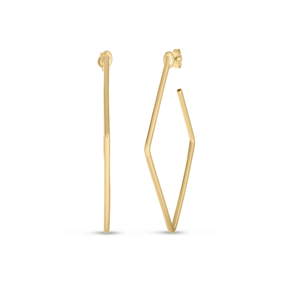 Roberto Coin 18k Yellow Gold Designer Square Hoop Earrings