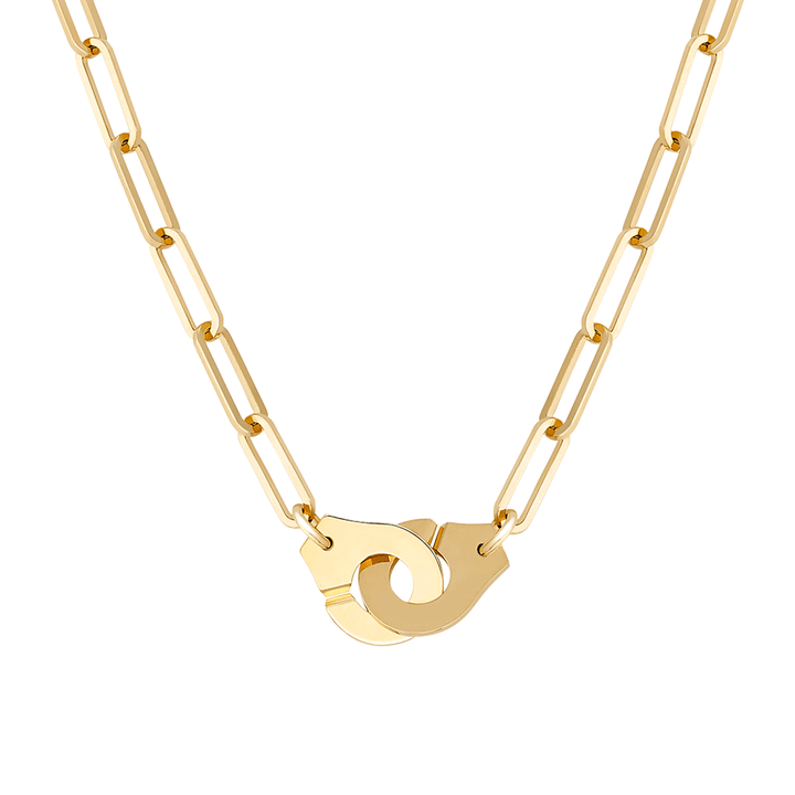 Dinh Van Menottes 18k Yellow Gold R13.5 Mix Link Necklace