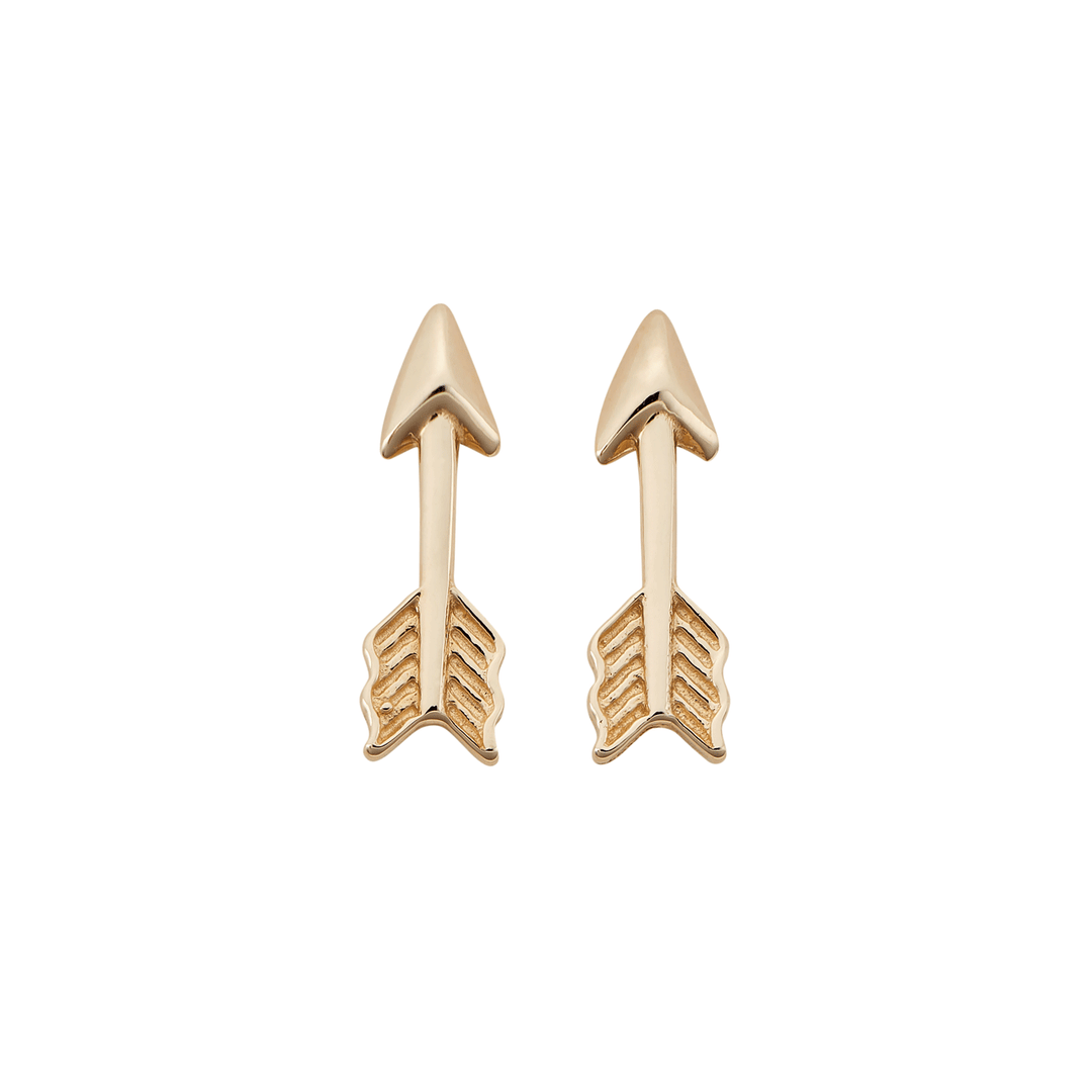 14k Yellow Gold Arrow Earrings