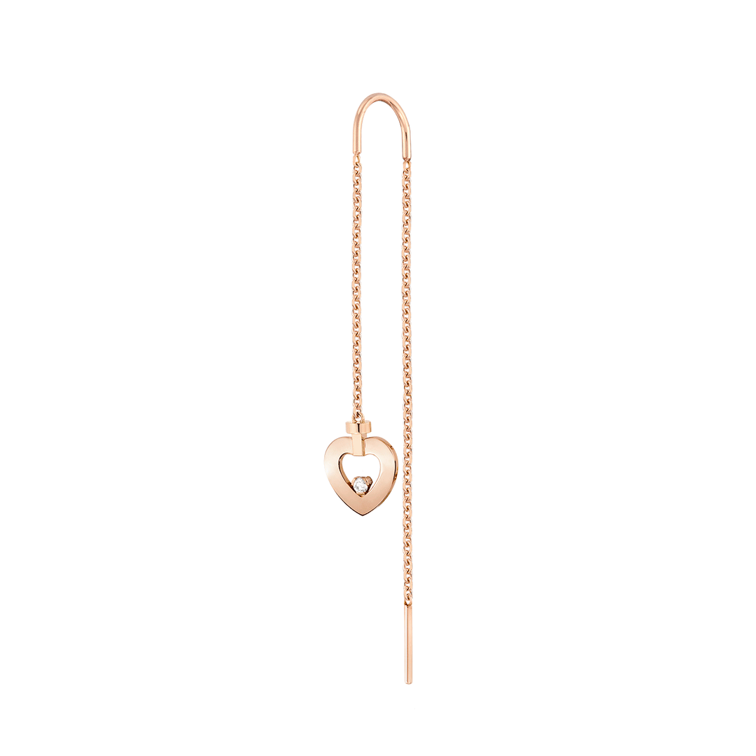 Fred Pretty Woman 18k Rose Gold and Diamond Heart Chain Earrings, Exclusively at Hamilton Jewelers